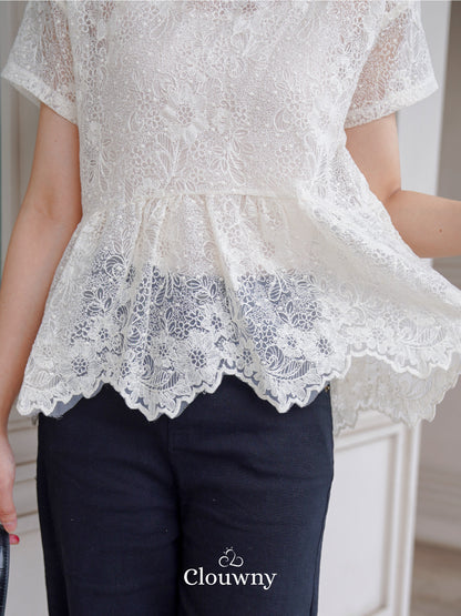 Elsya Lace Blouse - Cream