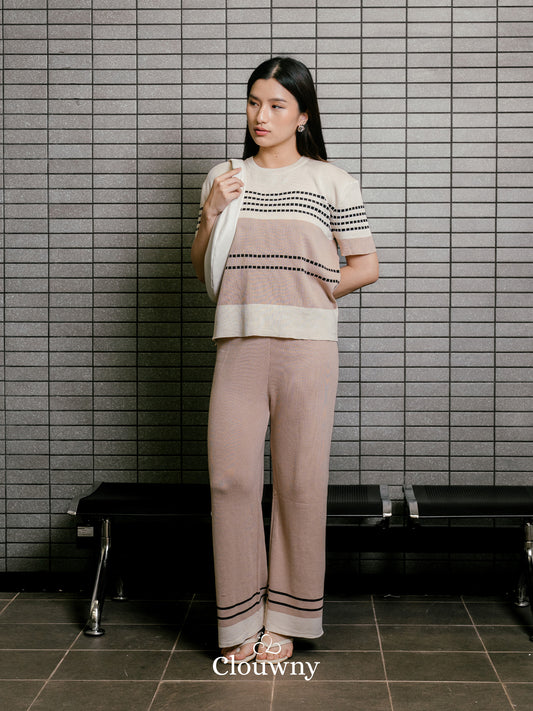 Orly Two Tone Knit Set - Khaki