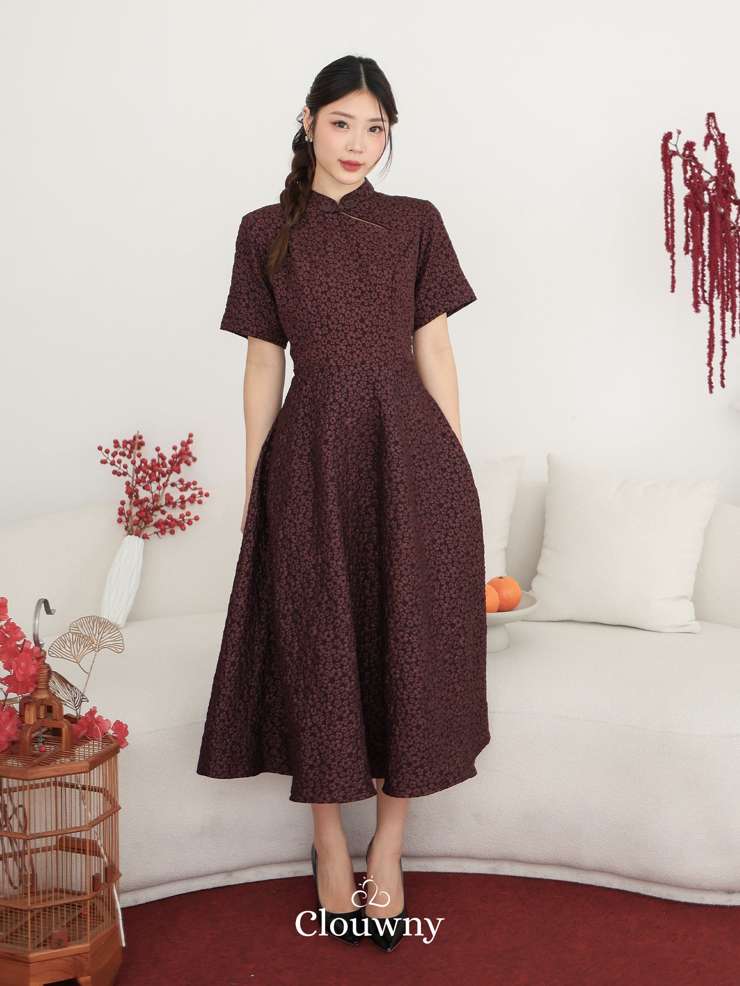Ichigo Shanghai Dress - Wine
