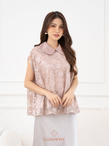 Bethari Collar Lace Top - Pink
