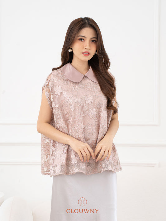 Bethari Collar Lace Top - Pink