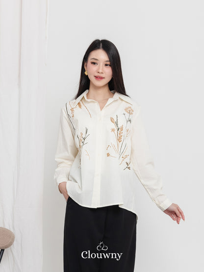 Katerin Flower Shirt - Cream