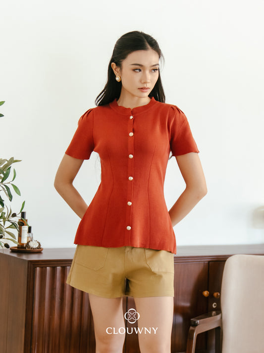 Lee Shanghai Knit Top - Terracota