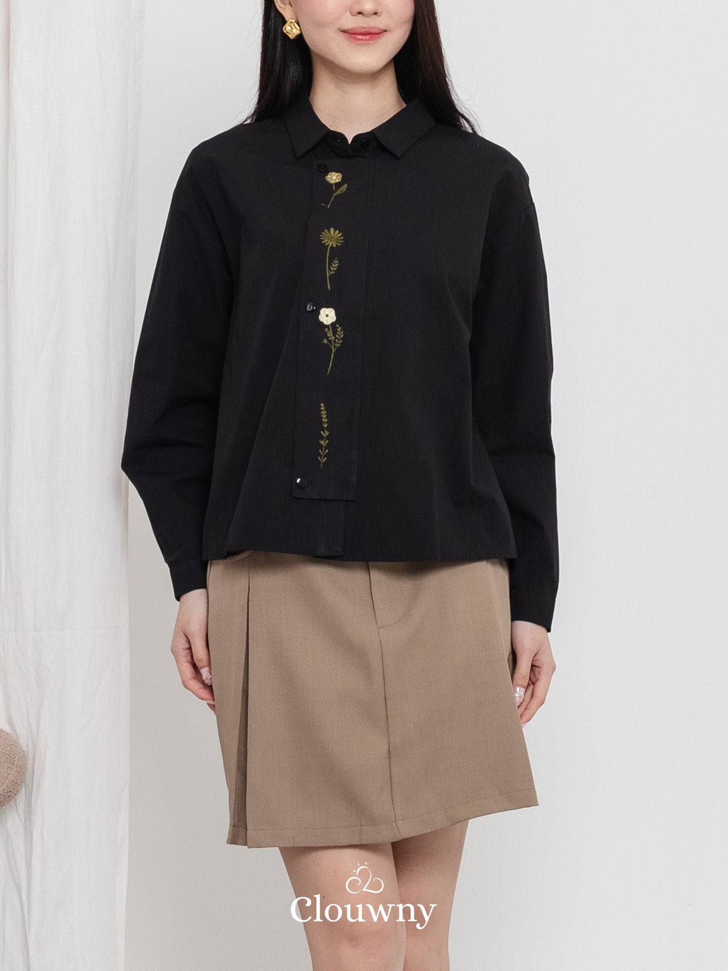 Autumn Cotton Shirt - Black