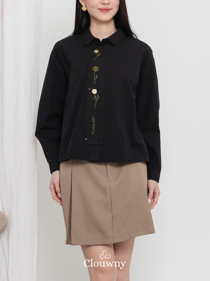 Autumn Cotton Shirt - Black