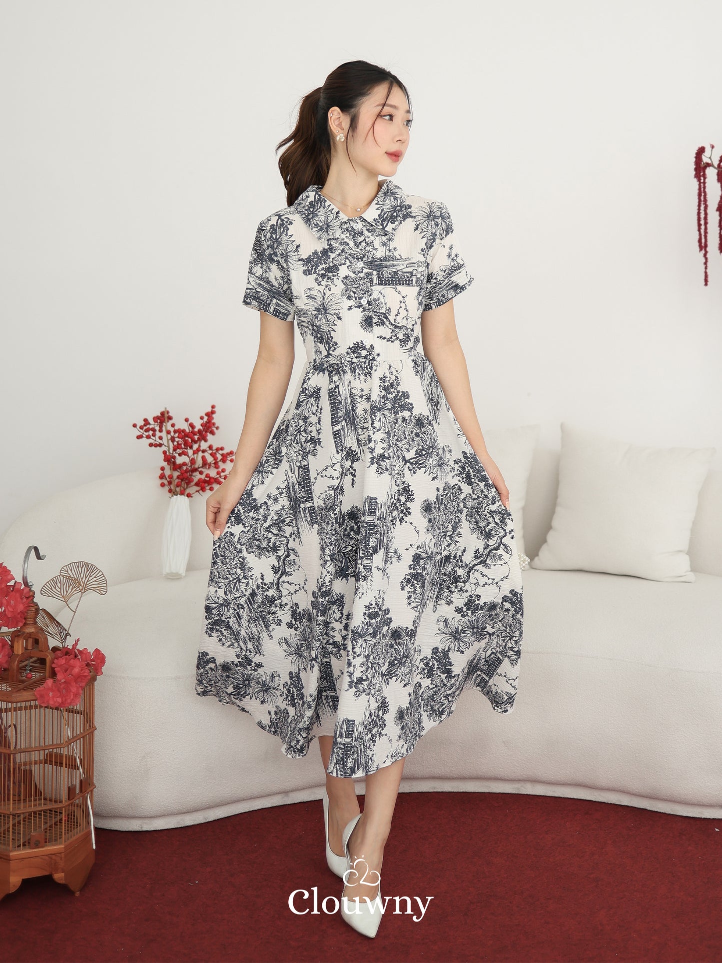 Mondi Button Dress - Black