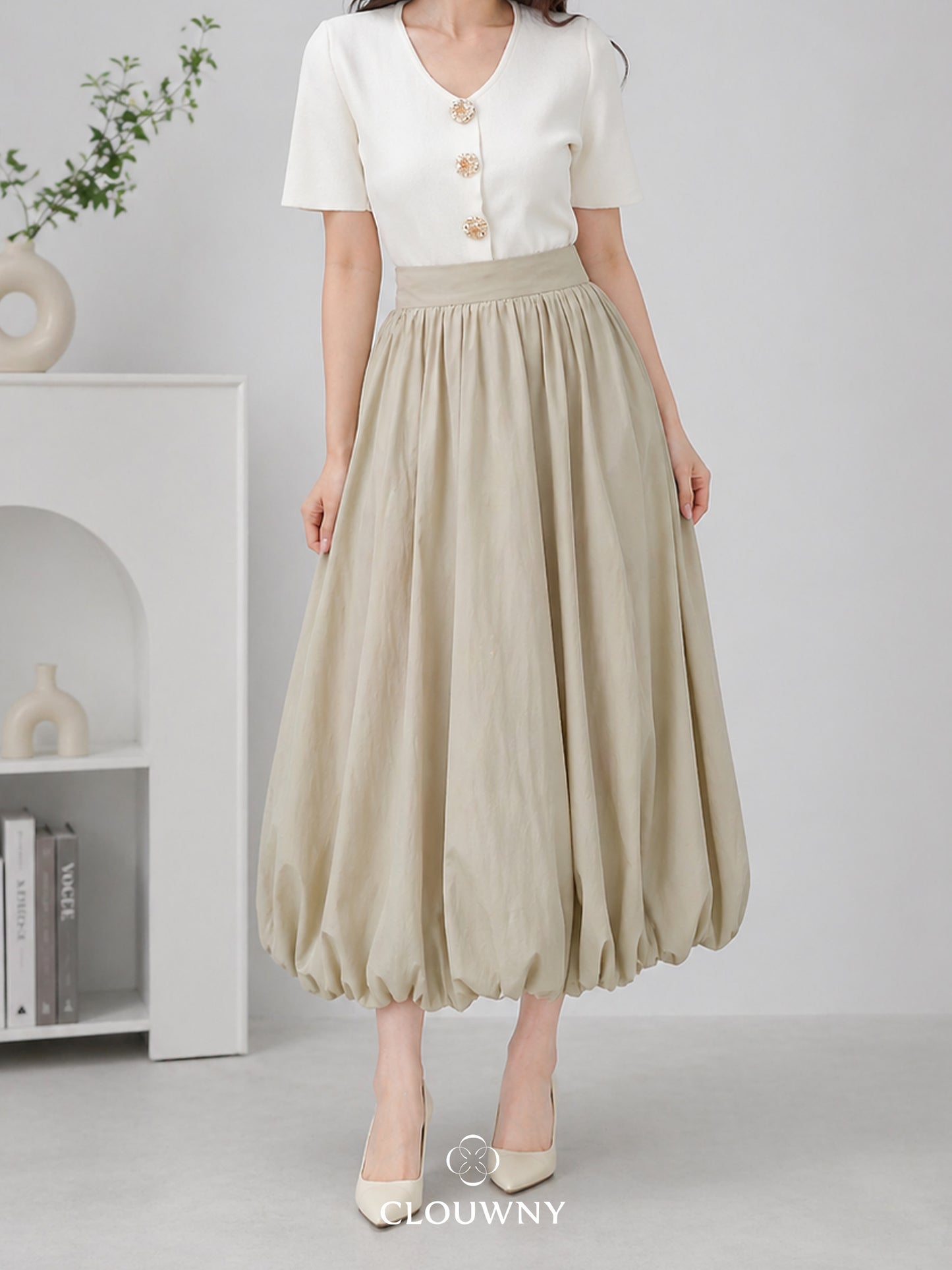Elowen Ballon Skirt - Cream