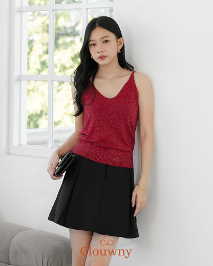 Dela Spaghetti Glitter Tanktop - Maroon