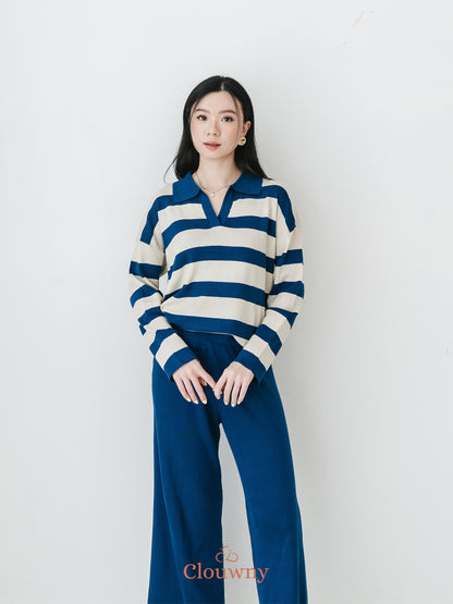 Melbi Stripes Knit Set - Blue