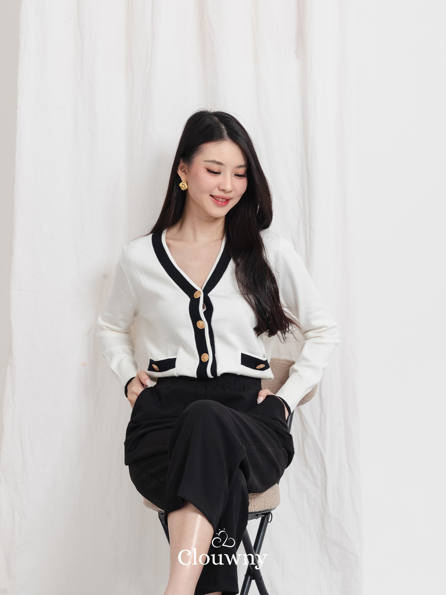 Morza Button Knit Cardigan - Broken White