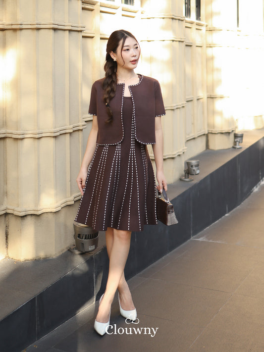 Girona Stitches Knit Set - Coffee