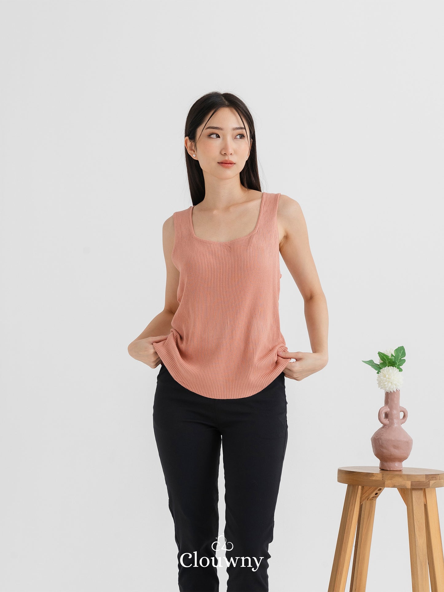 Dovi Knit Tanktop - Peach