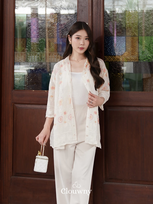 Hanni Embroidery Shirt - Cream