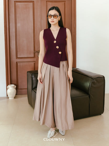 Bianca Asymmetric Vest - Magenta