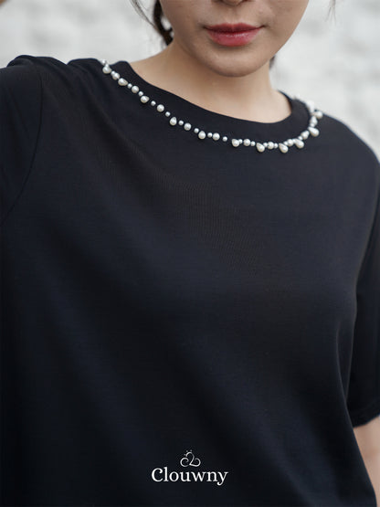 Megan Pearl Blouse - Black