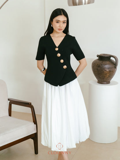 Elowen Ballon Skirt - White