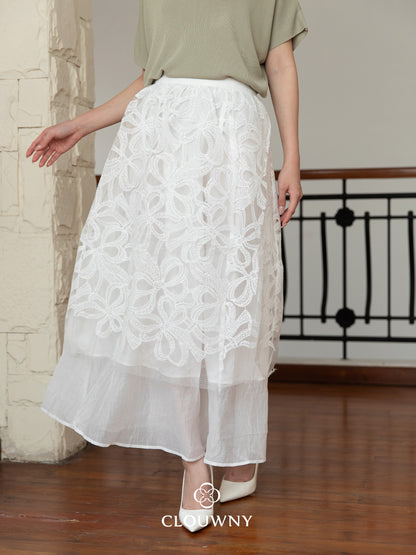 Vera Lace Skirt - White