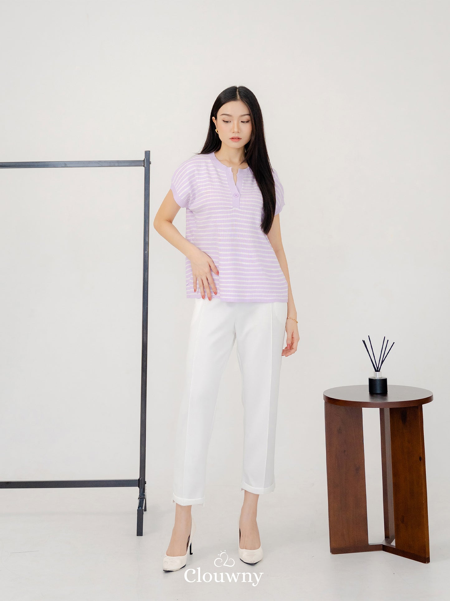 Molly Stripes Top - Lavender