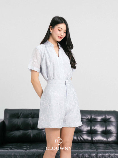 Carden Collar Embroidery Set - Blue