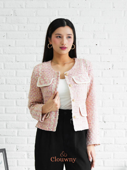 Geya Tweed Blazer - Pink