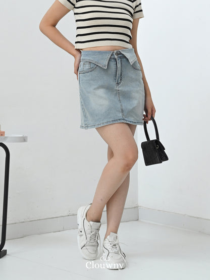 Rin Flip Waist Skort - Light Blue