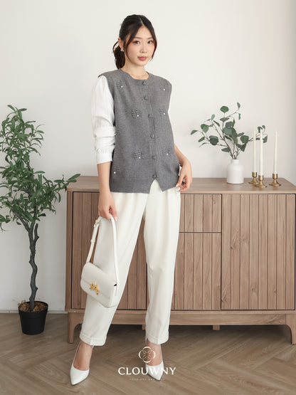 Merita Button Combi Top - Grey
