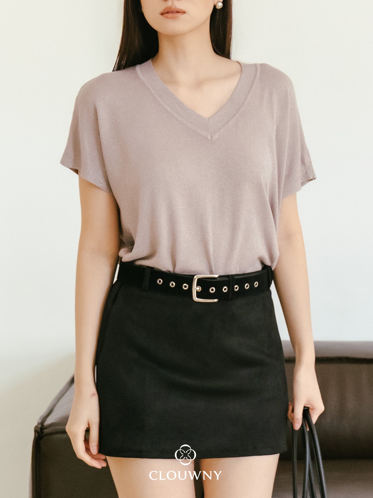Varen Glitter Top - Khaki