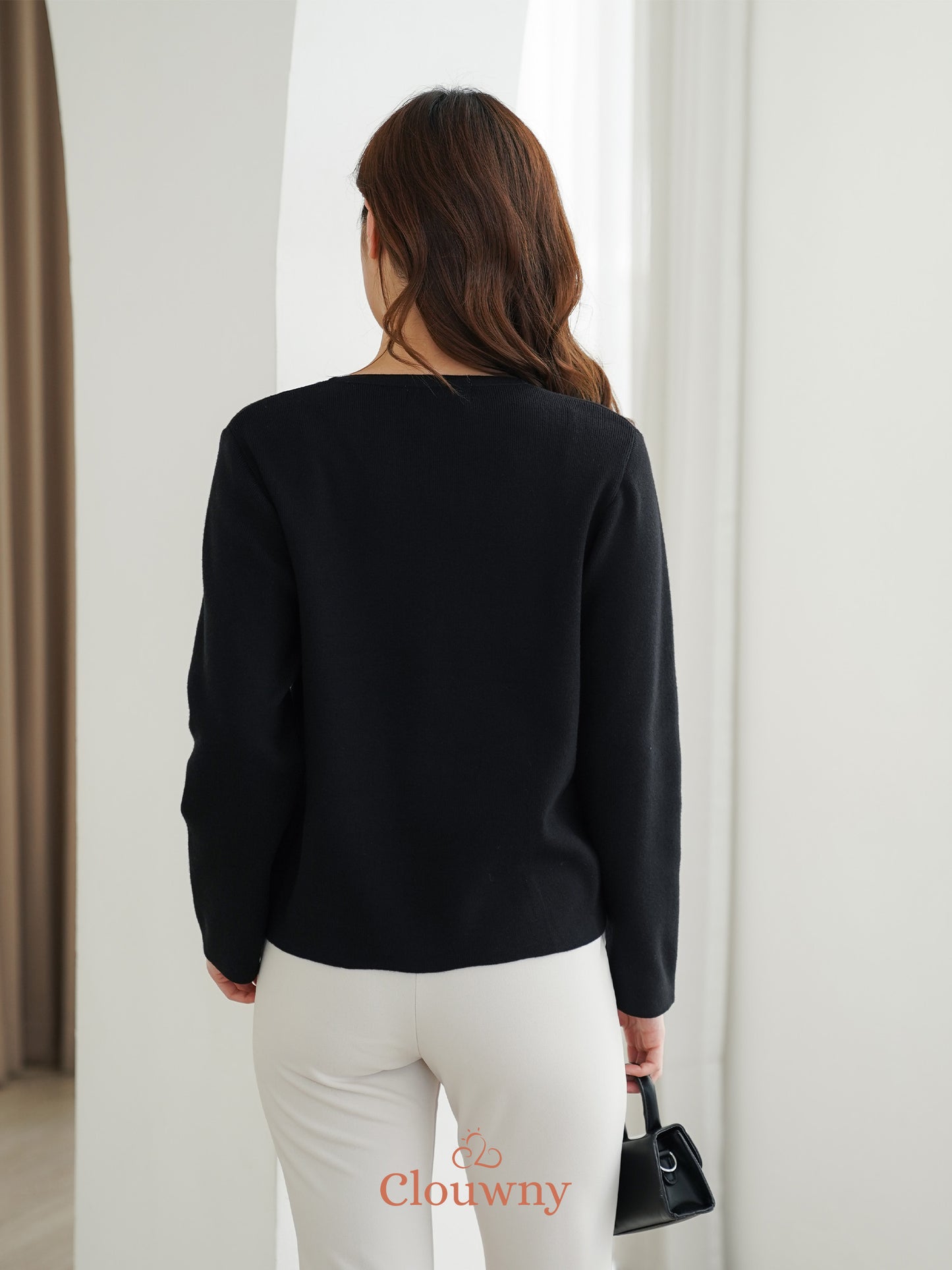 Luxen Button Cardigan - Black
