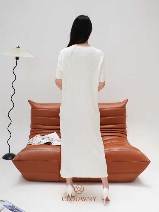 Jorji Basic Knit Dress - Broken White
