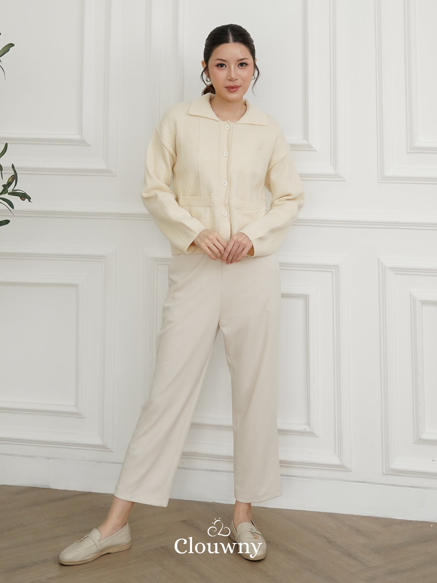 Gratia Pocket Knit Cardigan - Cream