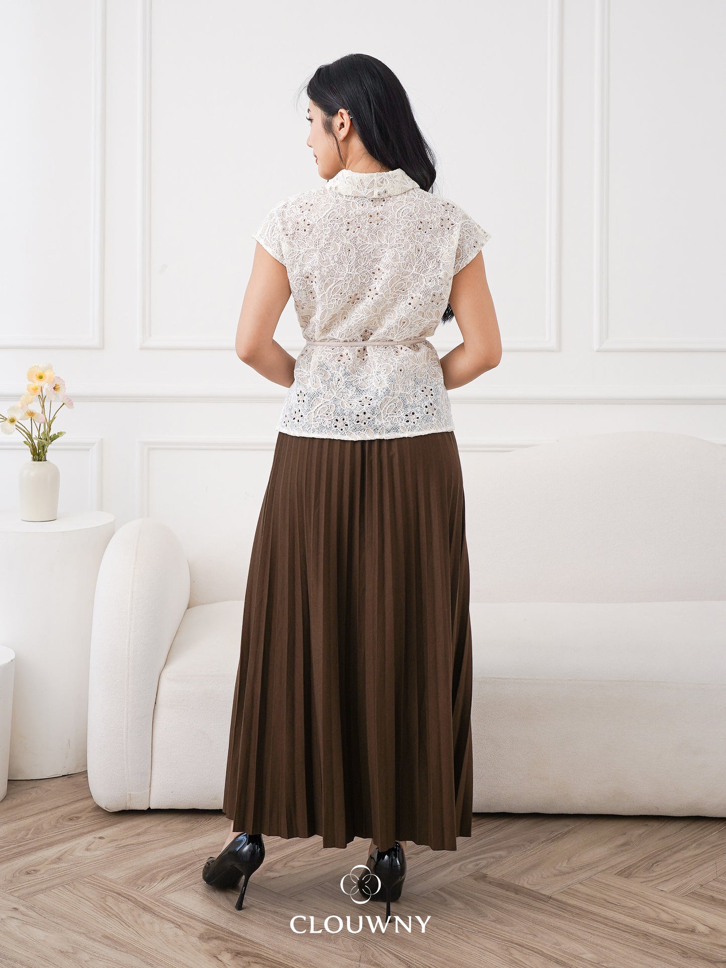 Aretha Pleated Skirt - Coffee