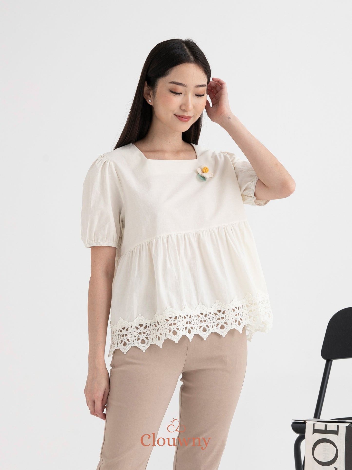 Clara Baby Doll Top - Cream