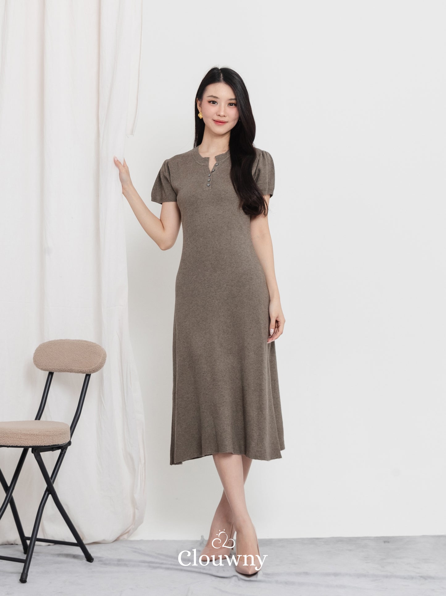 Konsta Knit Dress - Dark Beige