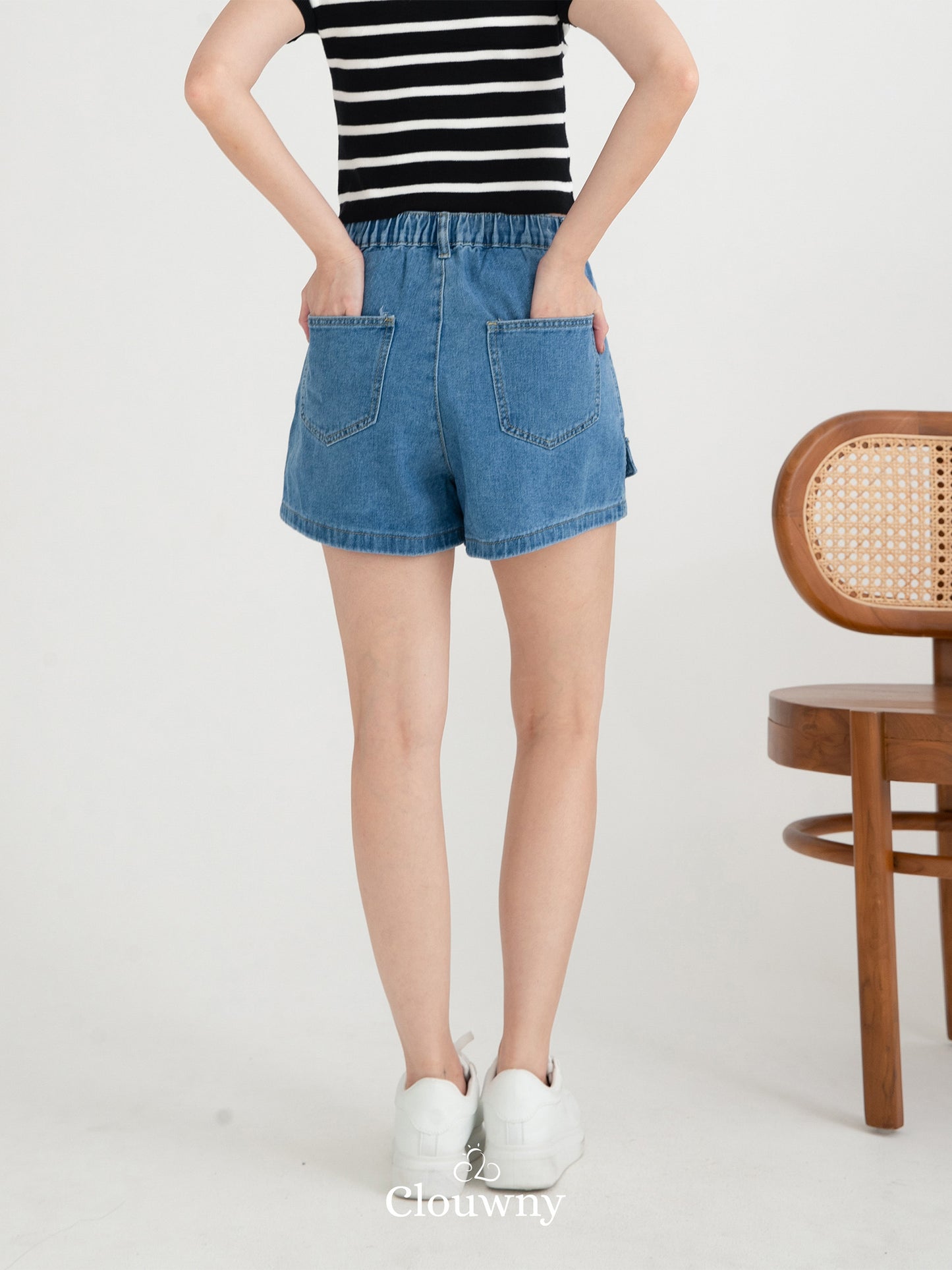 Plush Pocket Short Pants - Light Blue