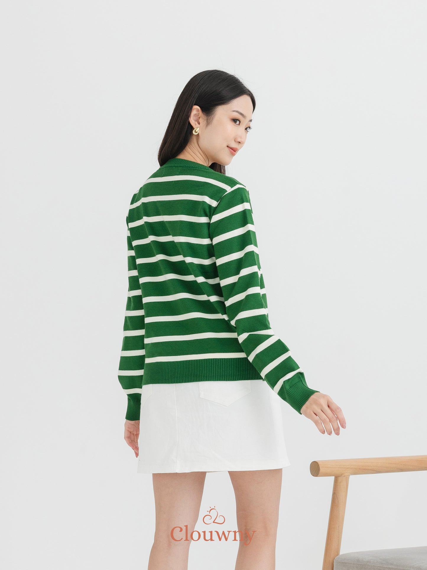 Naomi Stripes Cardigan - Green