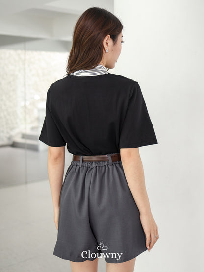 Lucas Scarf Knit Top - Black