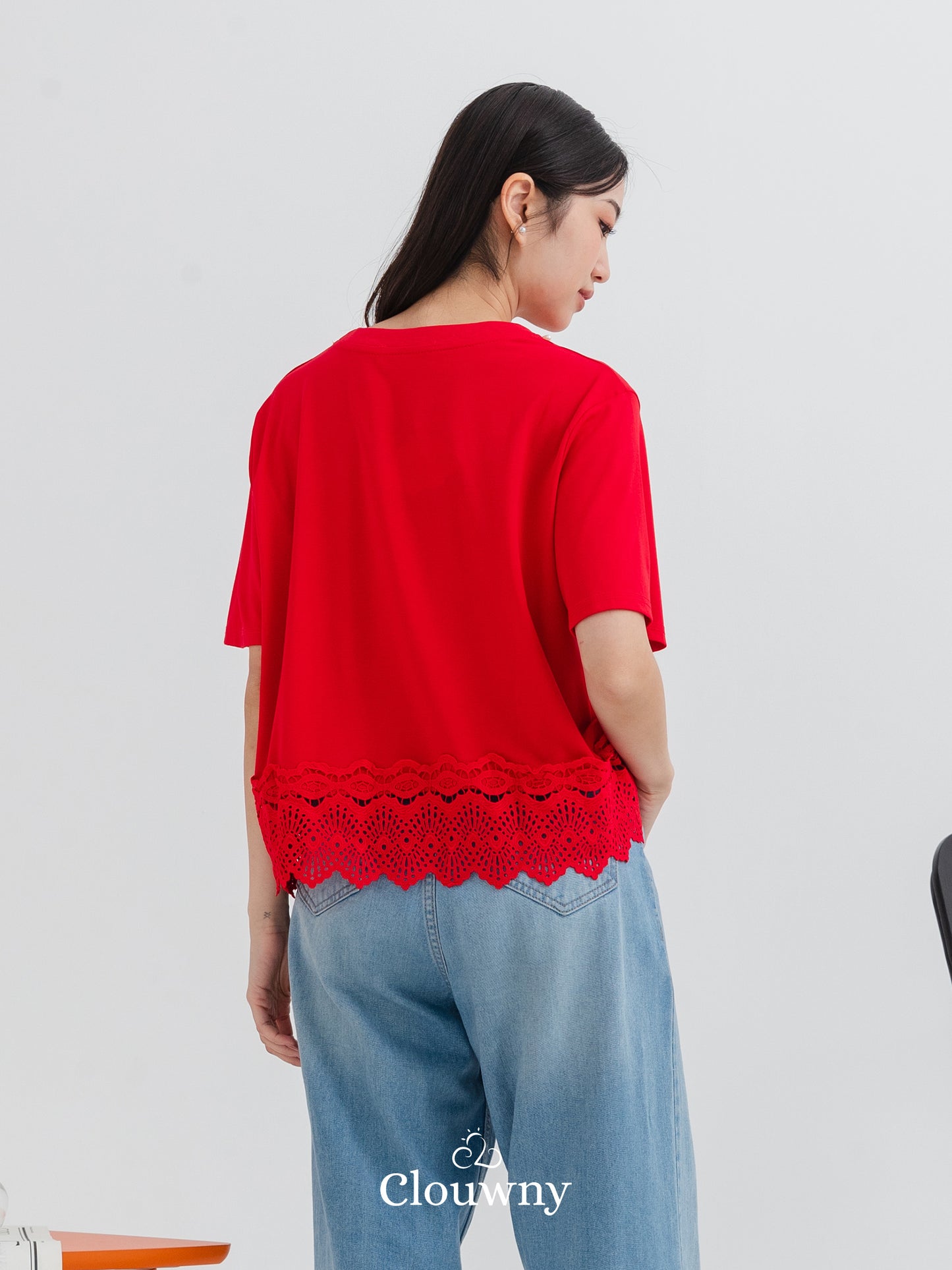 Megan Pearl Blouse - Red