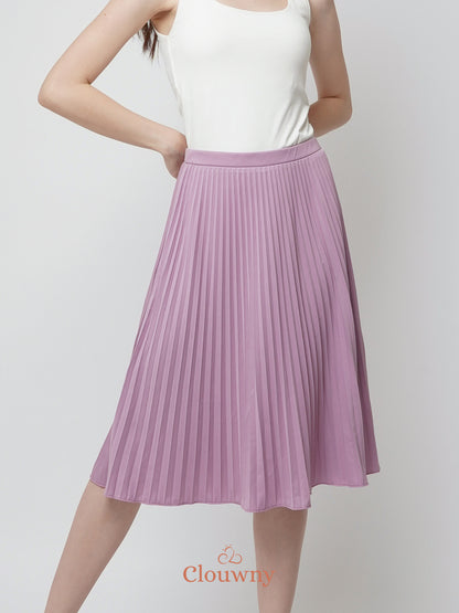 Vamos Midi Pleats Skirt - Lilac