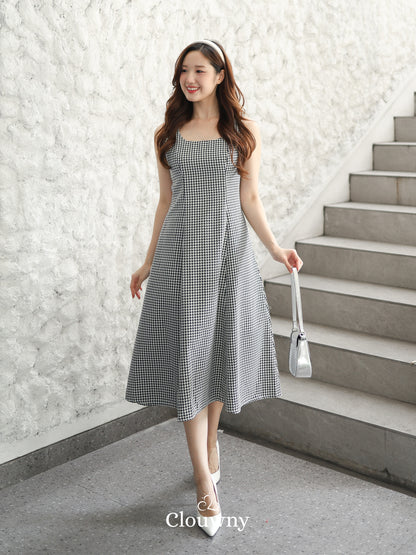 Callaia Houndstooth Dress - Black