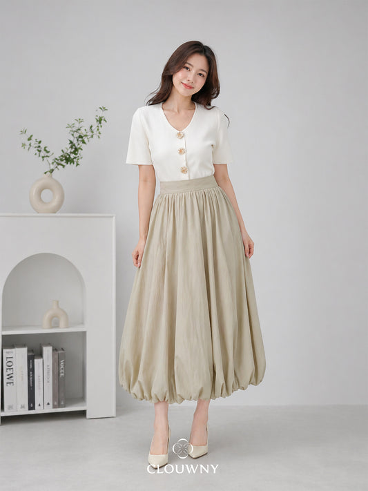 Elowen Ballon Skirt - Cream