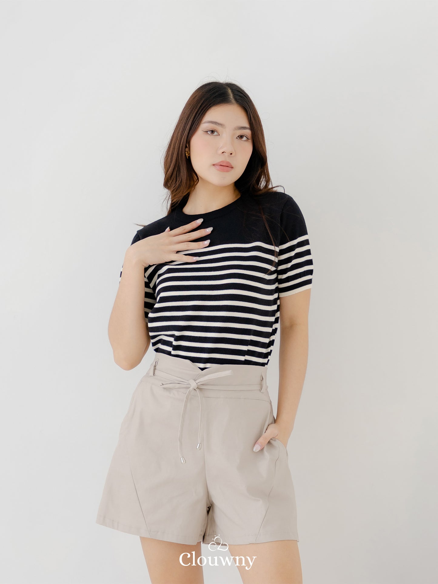 Yoshi Stripes Top - Black