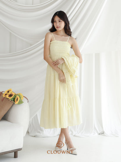 Silca Rubber Broderie Dress - Yellow