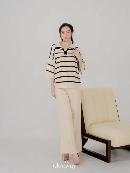 Natasya Stripes Set - Cream