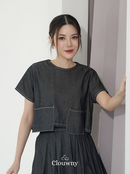 Nani Pocket Blouse - Grey