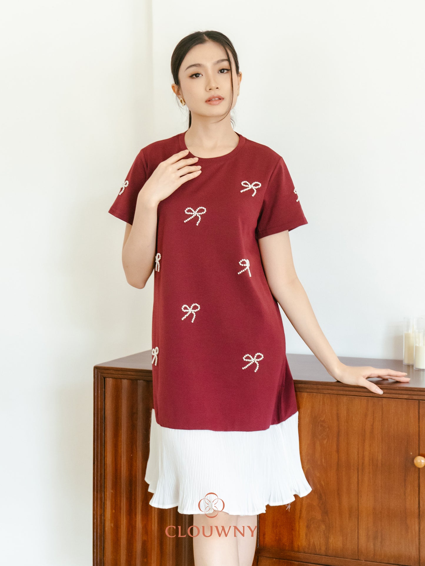 Dania Bow Dress - Magenta