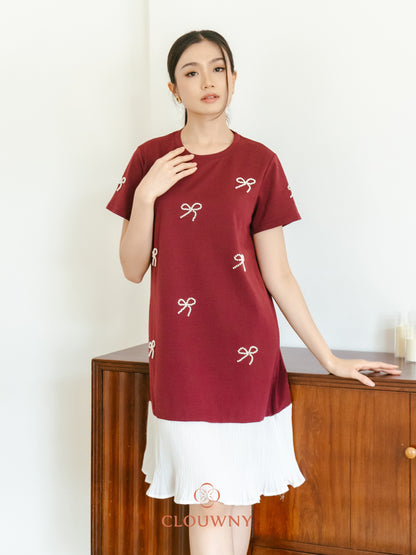 Dania Bow Dress - Magenta