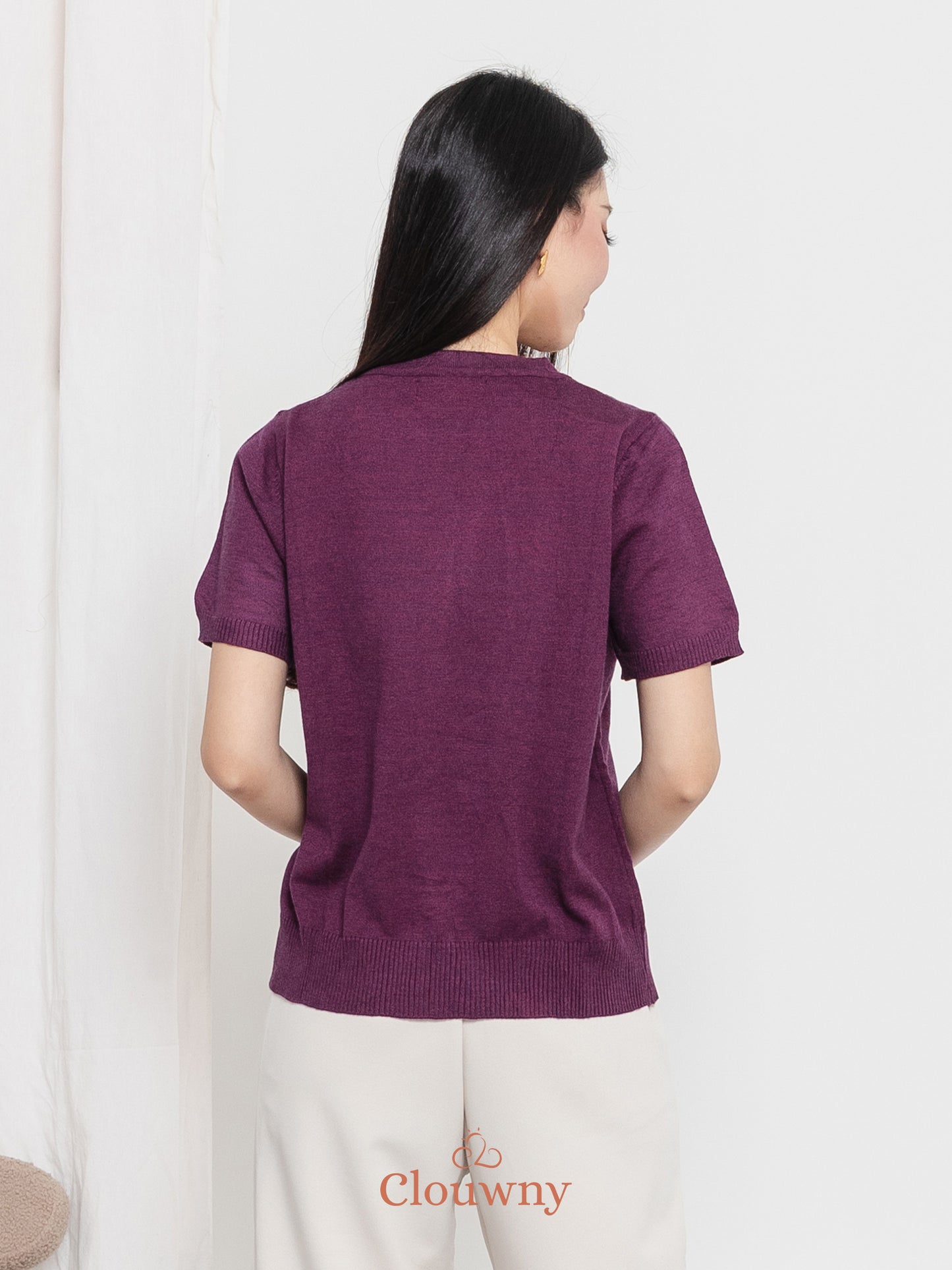 Alen Flower Knit Top - Magenta