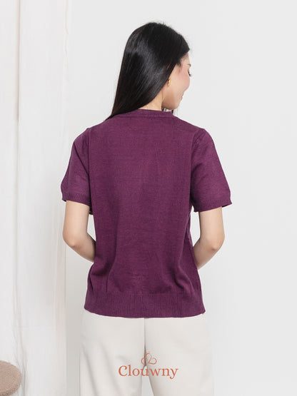 Alen Flower Knit Top - Magenta