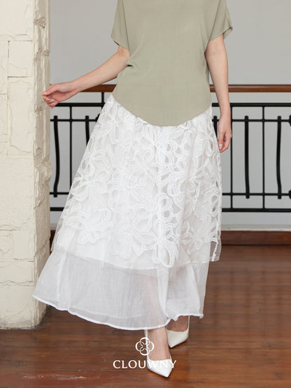 Vera Lace Skirt - White