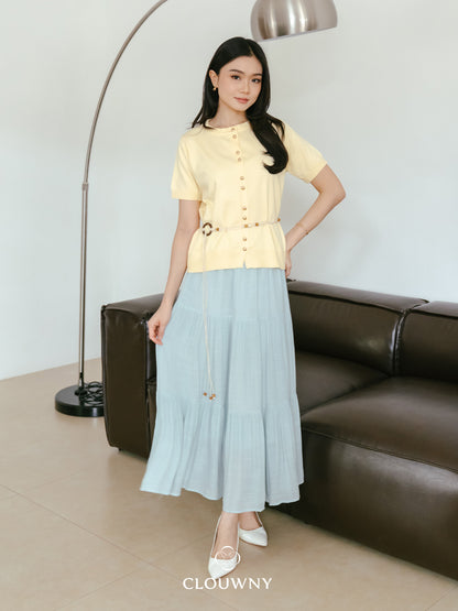 Summer Maxi Linen Skirt - Mint